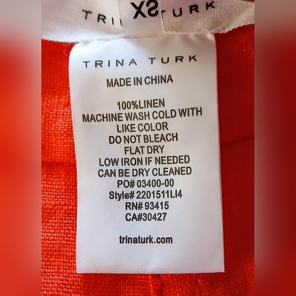 TRINA TURK OUT OF OFFICE DIVERSION LINEN PANTS. - Picture 10 of 11